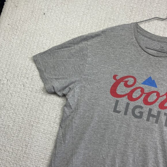 COORS LIGHT Shirt Large Light Gray COLD AS THE ROCKIES Beer Brew Tee Y2K - Picture 3 of 15